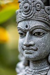 Obraz premium A close up of a stone statue of a woman's face