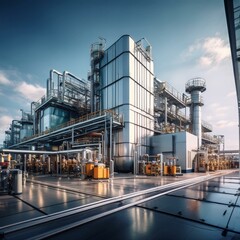 Obraz premium A modern industrial enterprise with CNC machines and robots in action, showcasing the precise machining process and advanced production technology