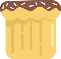 Sweet baked good with chocolate icing dripping down the sides, perfect for projects related to baking, desserts, or celebrations