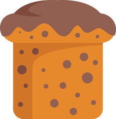 Delicious square bread loaf with chocolate icing being topped with melted chocolate