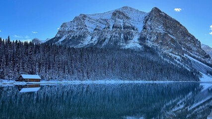 snow covered mountains