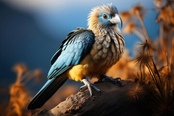 Fototapeta premium close-up photographs of a brightly colored bird