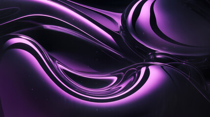 A mesmerizing abstract composition featuring flowing purple shapes with a glossy finish, creating an elegant and dynamic visual experience.