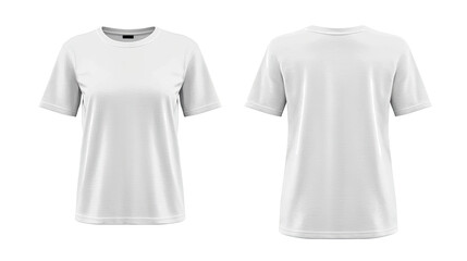Plain White Women's T-Shirt Displayed on a Transparent Background Generative AI