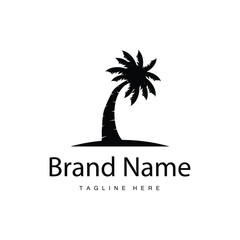 Obraz premium Coconut Tree Logo Design, Beach Plant Vector, Palm Tree Summer, Illustration Template