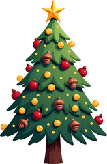 christmas tree decorated by nature