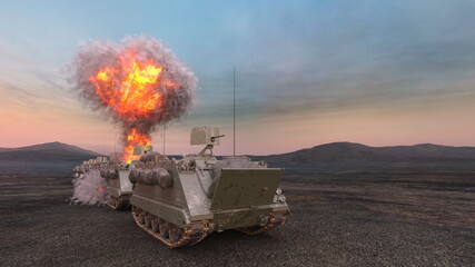 Fototapeta premium 戦車 3DCGレンダリング