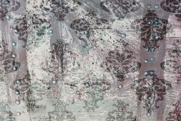 Cement texture. Abstract grunge textured background. Background for ceramic tile. Digital tiles design. Colorful ceramic wall tiles decoration. Abstract damask patchwork pattern