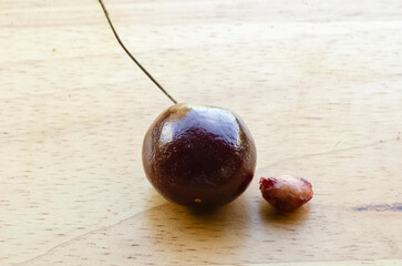 Isolated Cherry and Seed