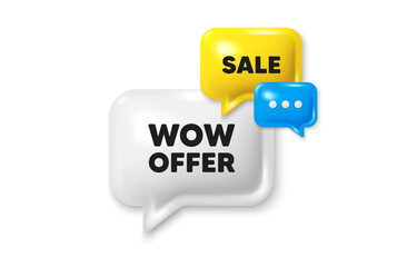 Discount speech bubble offer 3d icon. Wow offer tag. Special Sale price sign. Advertising Discounts symbol. Wow offer discount offer. Speech bubble sale banner. Discount balloon. Vector