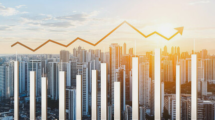 charts and graphs with statistics to innovation analyze business potential and forecast future development of companies growth.