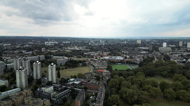 Kennington Park footage aerial shot London UK
