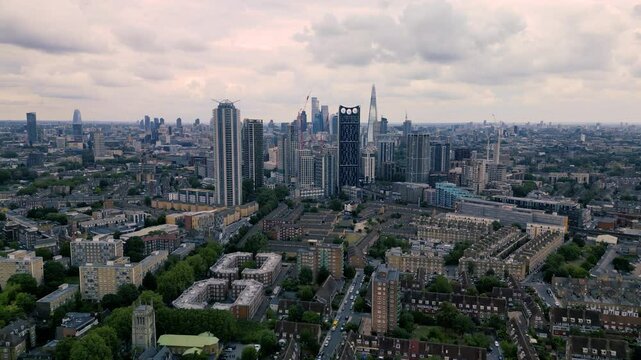 Aerial view near Kennington Park London Uk
