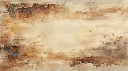 Abstract beige watercolor painting featuring grunge brush effects in earthy tones, perfect for textured backgrounds.