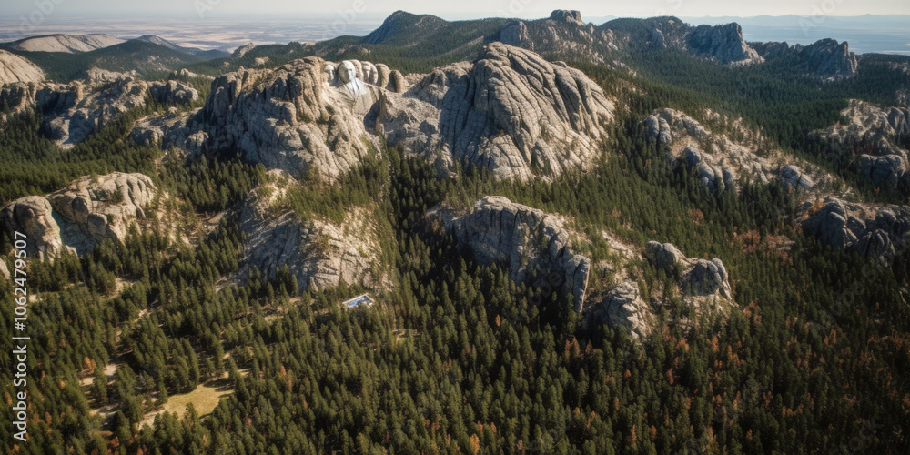 Poster Aerial view of Mount Rushmore