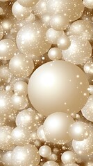 A vibrant background featuring white and gold balloons enhanced by sparkling confetti, creating a cheerful atmosphere for a celebration