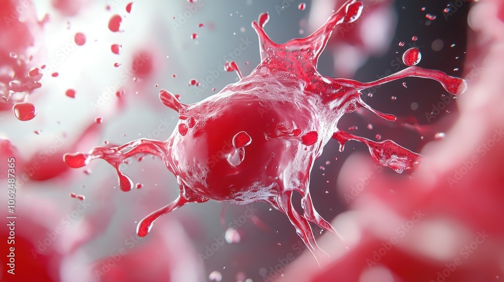 Poster a captivating red fluid structure with a dynamic flow grabs the viewer's attention, representing vit