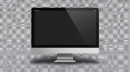 A mockup of a desktop computer screen, isolated PNG file with a shadow on a transparent background.