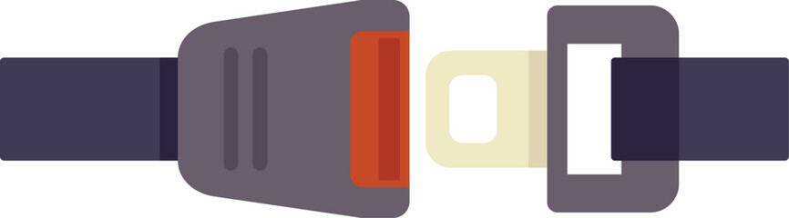 Open seat belt buckle fastener is waiting to be secured for safety and protection