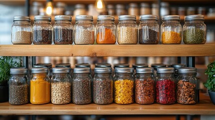 A neatly organized spice rack