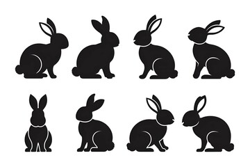 Charming Easter Bunny Silhouettes for Invitations and Decor