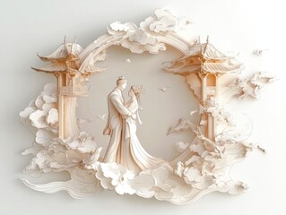 Celebrate lunar new year with generative ai captivating chinese wedding illustrations for the festive season