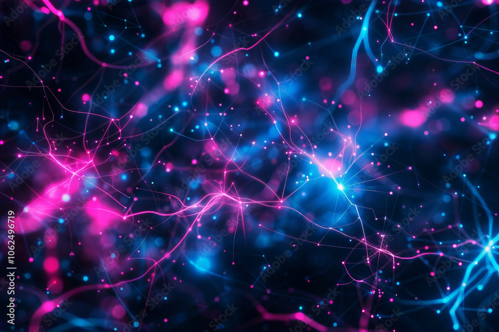 Canvas Prints abstract colorful network technology background, digital art