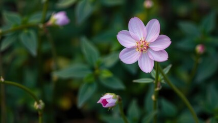 A close-up image of a beautiful pink flower blooming in a garden, pink, fresh