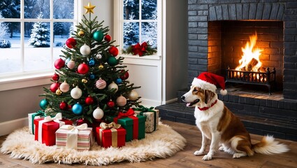 Chrismas decoration with a dog