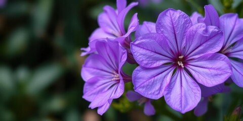 Fototapeta premium Close-up shot of vibrant purple flowers blooming in a garden, showcasing their delicate petals and intricate details, purple, petals