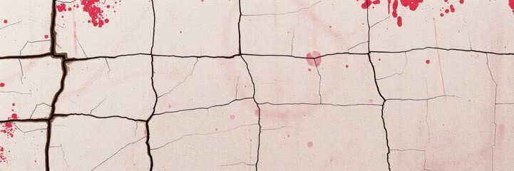 Fototapeta premium Abstract red crack wall background with a textured surface, distressed, pattern