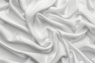 Obraz premium Photo of Glossy white satin fabric folds. Background texture for backdrops or mapping