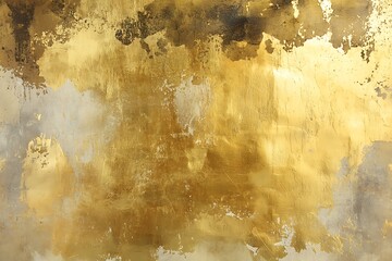 Distressed gold background with a grunge watercolor effect, showcasing rough textures for artistic applications.