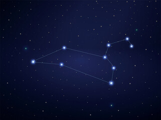 Leo major constellation in night sky © ad_hominem