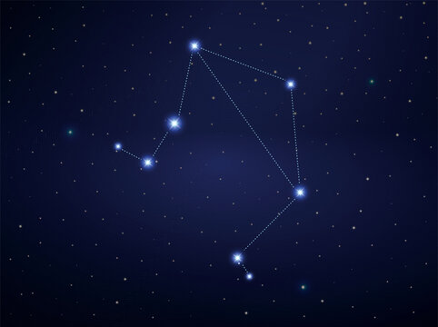 Libra constellation in night sky