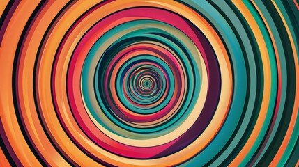 Circular geometric pattern with concentric rings and vibrant colors, creating a hypnotic effect