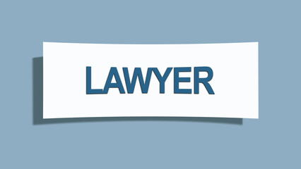 Lawyer. A card isolated on blue background.