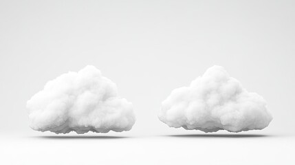 Fluffy White Clouds Drifting Peacefully in a Clear Blue Sky Generative AI