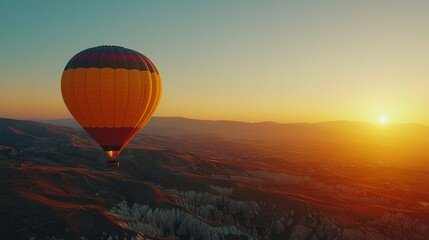 Obraz premium Colorful Hot Air Balloon Over Scenic Landscape