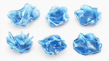 Obraz premium Glistening Crystal Blue Ice Forms an Abstract Futuristic Texture Generative AI