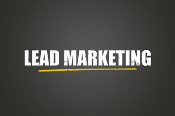 Lead Marketing. A blackboard with white text. Illustration with grunge text style.