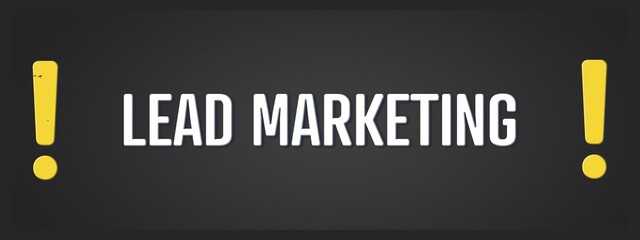 Lead Marketing. A blackboard with white text. Illustration with grunge text style.