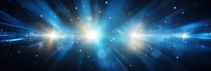 Abstract Blue and White Light Streaks with Bokeh