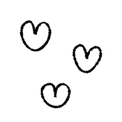 手書き風モノクロなハートのあしらい