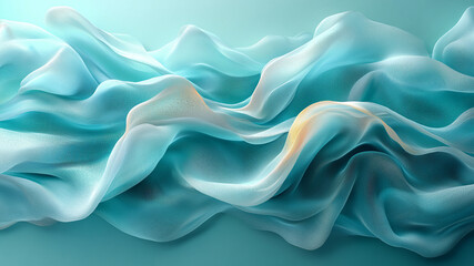 Obraz premium A Line of 3D Render with Fluid Turquoise and Teal Colors