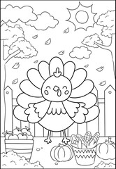 Thanksgiving coloring lineart for Kids
