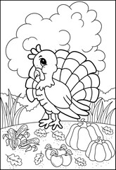 Thanksgiving coloring lineart for Kids