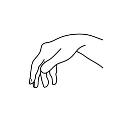 hand vector that forms a certain symbol with the palm facing downwards