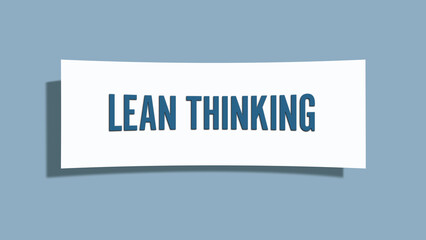 Lean Thinking. A card isolated on blue background.