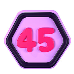 45 Speed Sign Road Illustration